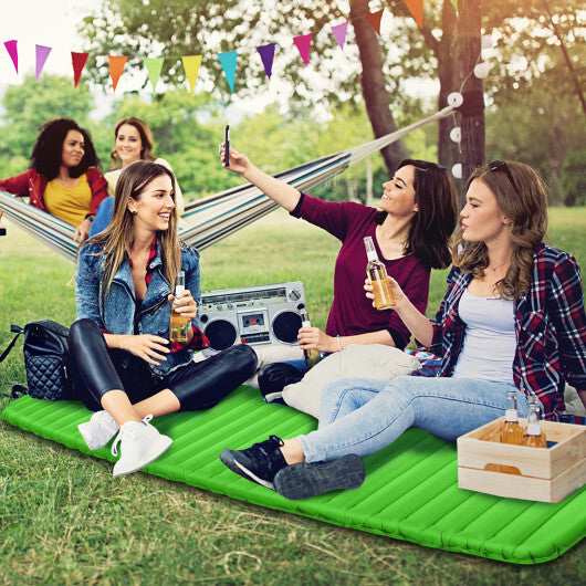 3 Inch Thick Inflatable Waterproof Camping Sleeping Pad - Blue | Lightweight, Durable, Easy Inflate & Carry | Ideal for Camping, Hiking, Picnics & Road Trips - 100kg Capacity