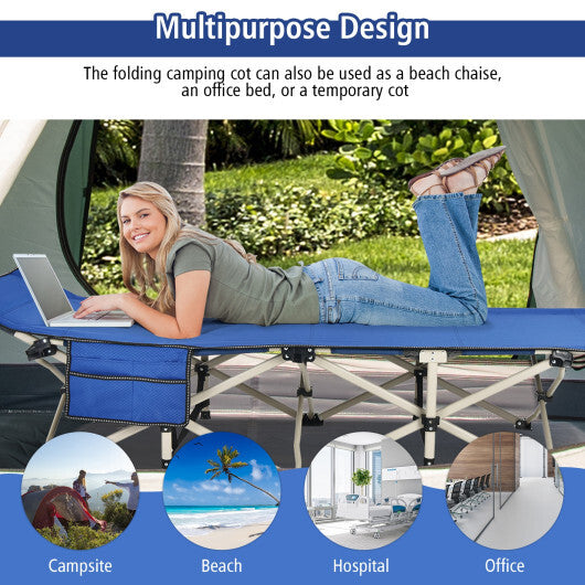 Wide Foldable Camping Cot with Carry Bag