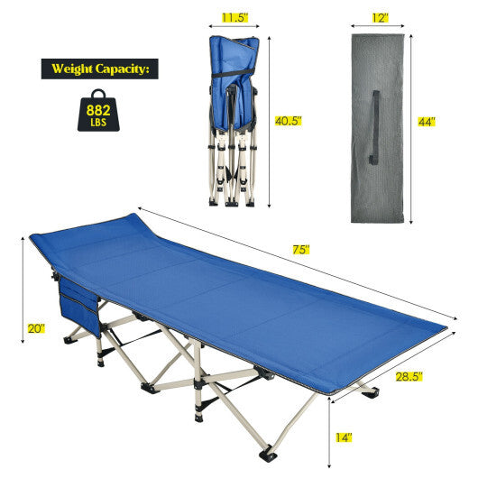 Wide Foldable Camping Cot with Carry Bag