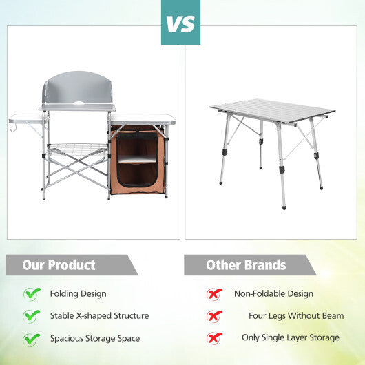 Foldable Camping Grilling Table