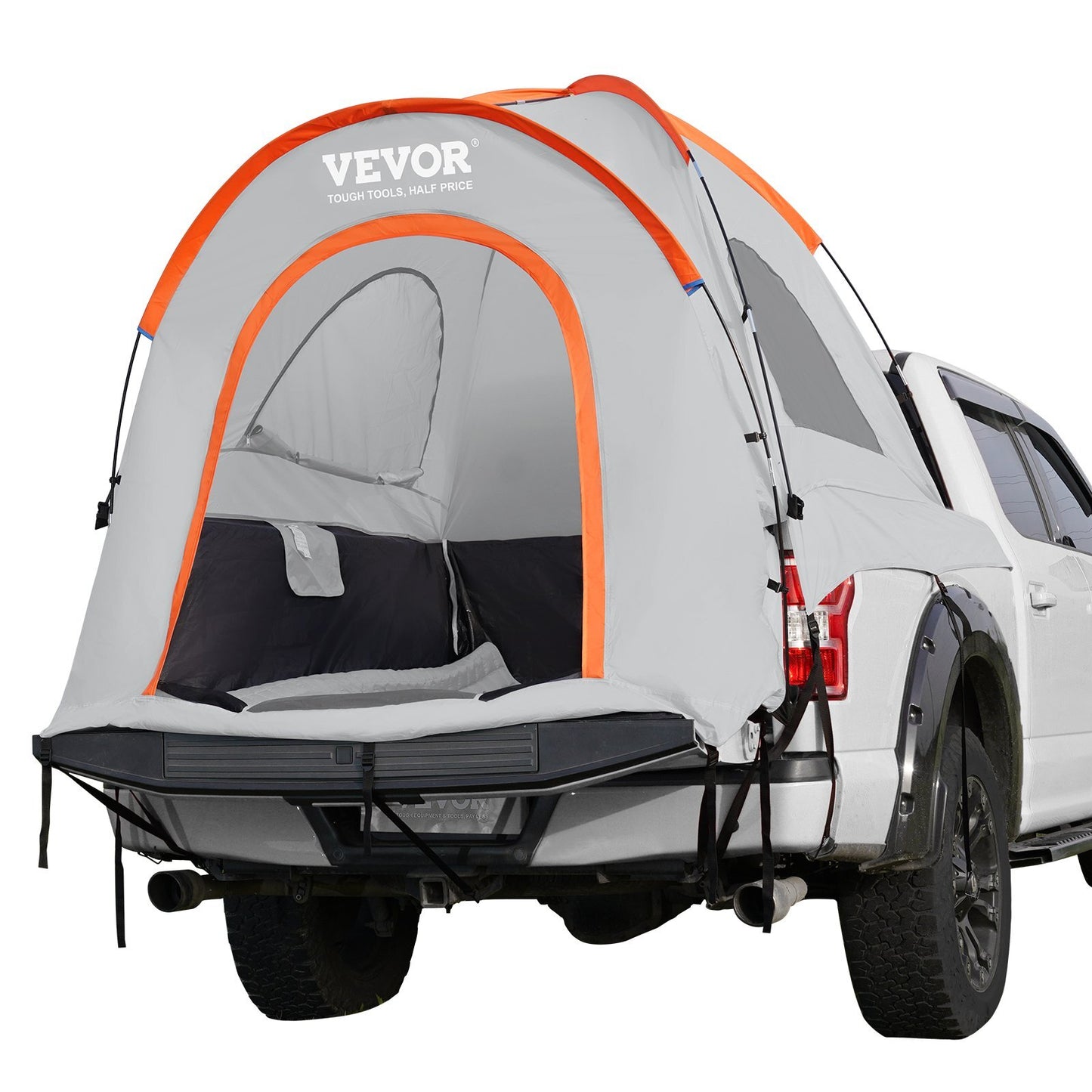 VEVOR Truck Bed Tent 5.5'-6' – Waterproof PU2000mm Double Layer Pickup Tent with Rain Layer & Carry Bag, Ideal for 2-3 Person Camping, Outdoor Adventures & Travel