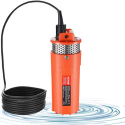 Solar Water Pump, 12V DC 96W Submersible Deep Well Pump, Max Flow 1.6 GPM, Max Head 230 ft, Max Submersion 98.4 ft, Solar Powered Water Pump for Well