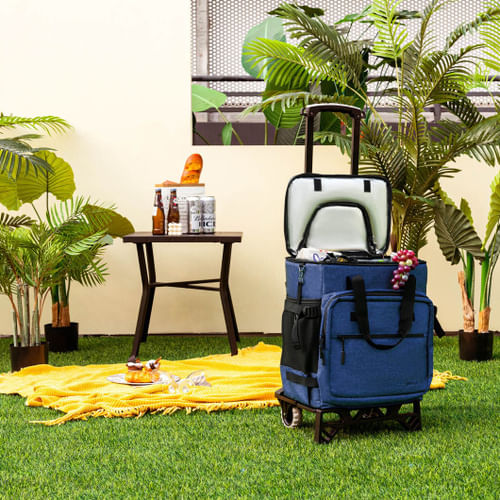 3-in-1 Rolling Cooler Bag with Telescopic Handle