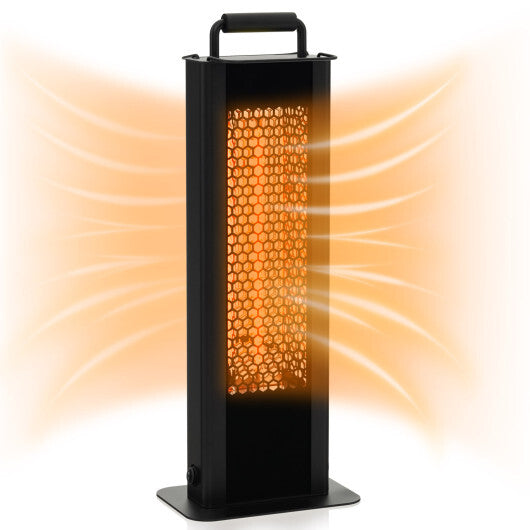 IP65 Waterproof Aluminum Heater - Black, 1200W Double-Sided Heating, Overheat Protection, Safe & Quiet Operation, Ideal for Home and Outdoor Use