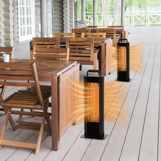 IP65 Waterproof Aluminum Heater - Black, 1200W Double-Sided Heating, Overheat Protection, Safe & Quiet Operation, Ideal for Home and Outdoor Use