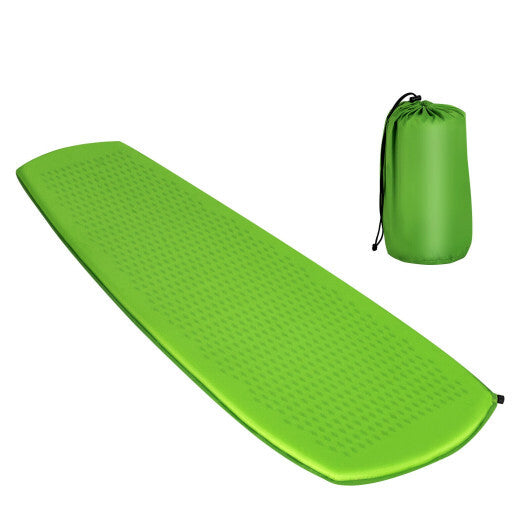 Inflatable Sleeping Pad with Carrying Bag - Green, 79" x 26", Self-Inflating, Waterproof, Lightweight, Durable Nylon for Camping, Travel & Outdoor Adventures