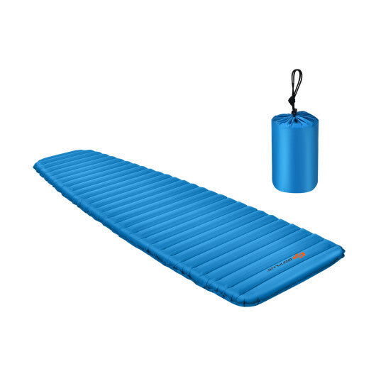 3 Inch Thick Inflatable Waterproof Camping Sleeping Pad - Blue | Lightweight, Durable, Easy Inflate & Carry | Ideal for Camping, Hiking, Picnics & Road Trips - 100kg Capacity