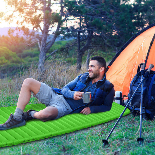 3 Inch Thick Inflatable Waterproof Camping Sleeping Pad - Blue | Lightweight, Durable, Easy Inflate & Carry | Ideal for Camping, Hiking, Picnics & Road Trips - 100kg Capacity