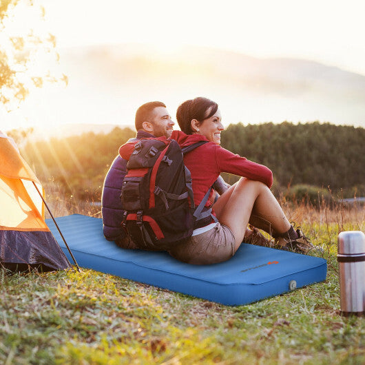 Self-Inflating Folding Camping Sleeping Mattress - Blue, 81"x29", Waterproof TPU, Carrying Bag Included, Comfortable & Compact, Perfect for Outdoor Adventures