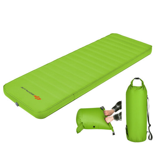 Self-Inflating Folding Camping Sleeping Mattress - Blue, 81"x29", Waterproof TPU, Carrying Bag Included, Comfortable & Compact, Perfect for Outdoor Adventures