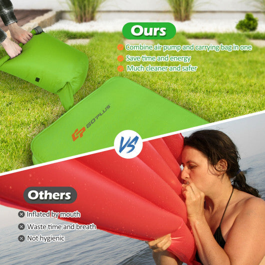 Self-Inflating Folding Camping Sleeping Mattress - Blue, 81"x29", Waterproof TPU, Carrying Bag Included, Comfortable & Compact, Perfect for Outdoor Adventures