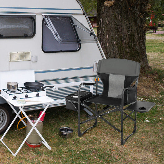 Folding Camping Directors Chair with Cooler Bag