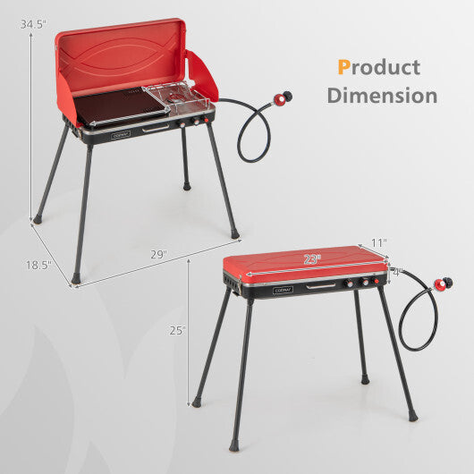 2-in-1 Gas Camping Grill and Stove