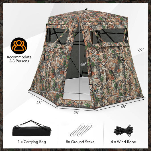 Camouflage Hunting Blind with 270° View