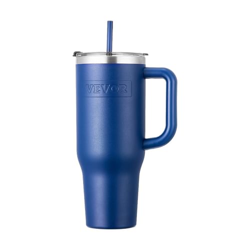 40 oz Insulated Water Bottle, Stainless Steel Sports Coffee Cup with Lid, Handheld Travel Coffee Mug Double Walled, Camping Hydration Flask Leakproof, for Indoor/Outdoor School, Work, Blue