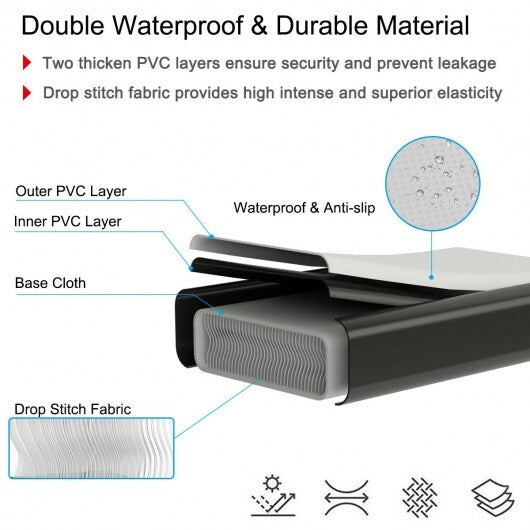 10 Feet Inflatable Gymnastics Tumbling Mat with Pump - Black PVC Fitness Mat for Home & Backyard Training, Portable, 4" Thick, Includes Electric Pump & Repair Kit