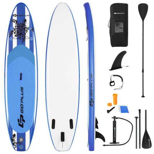 11 Feet Inflatable Adjustable Paddle Board with Carry Bag - Lightweight PVC, Durable EVA Deck, 352 lbs Capacity, Includes Paddle & Pump for Ultimate Water Adventure