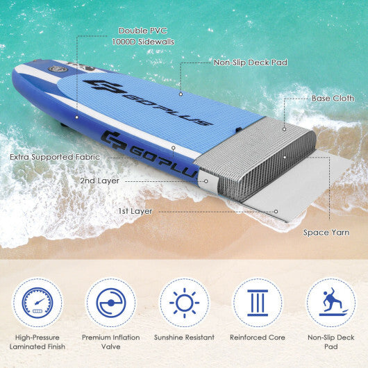 11 Feet Inflatable Adjustable Paddle Board with Carry Bag - Lightweight PVC, Durable EVA Deck, 352 lbs Capacity, Includes Paddle & Pump for Ultimate Water Adventure