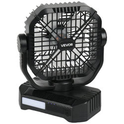 10400mAh Solar fan, Camping Fan with Solar Panel & LED Lantern, 7W 8 Inch Portable Rechargeable Battery Powered for Outside, 4-Speed and Quiet Operated for Picnic, Barbecue, Fishing, Travel